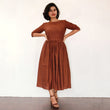 Burnt Orange Fit & Flare Dresses