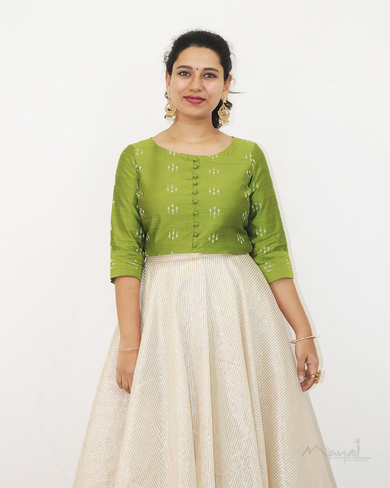 Apple Green Silk Cotton Kurta