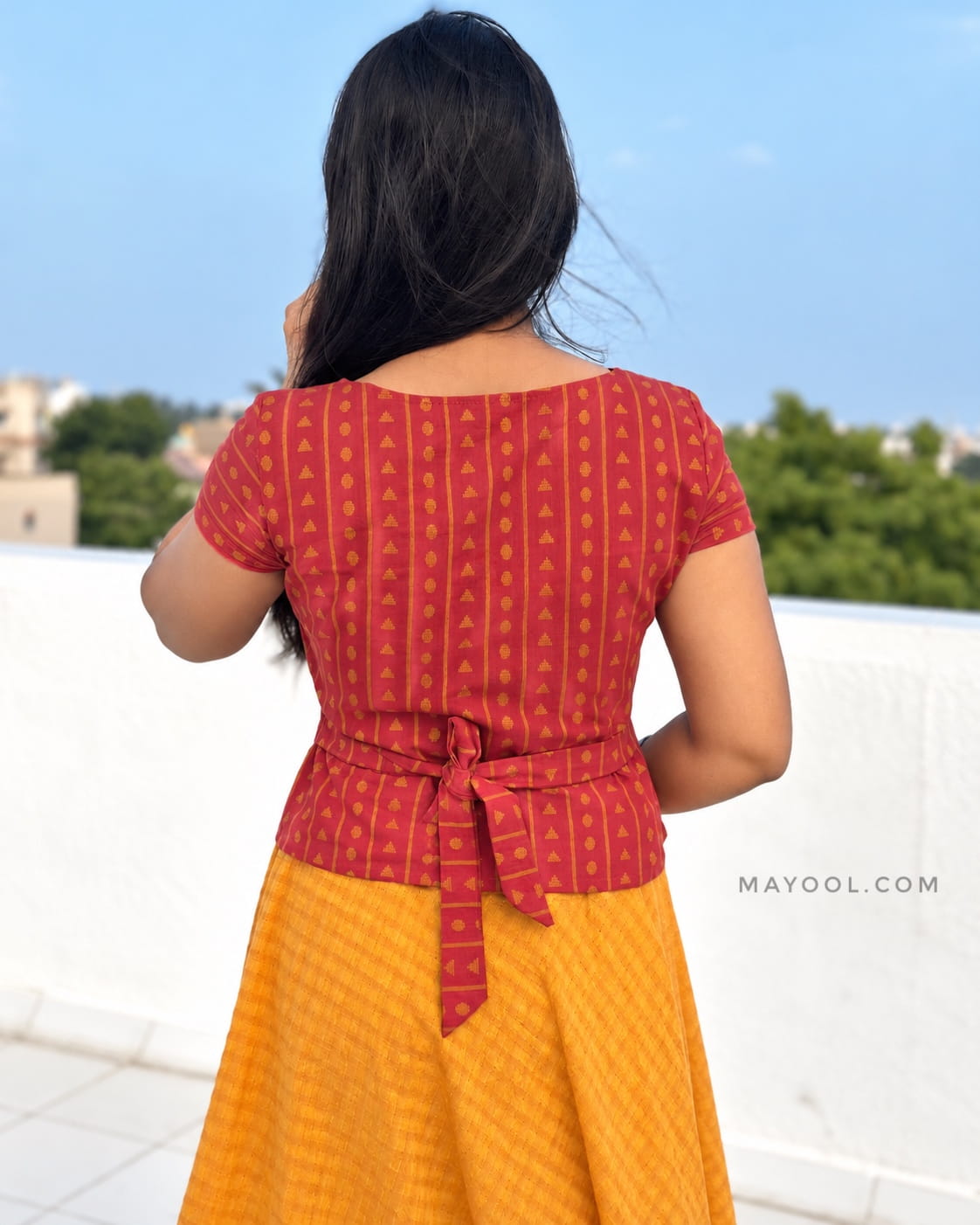 Desire Red Cotton Short Top & Skirt