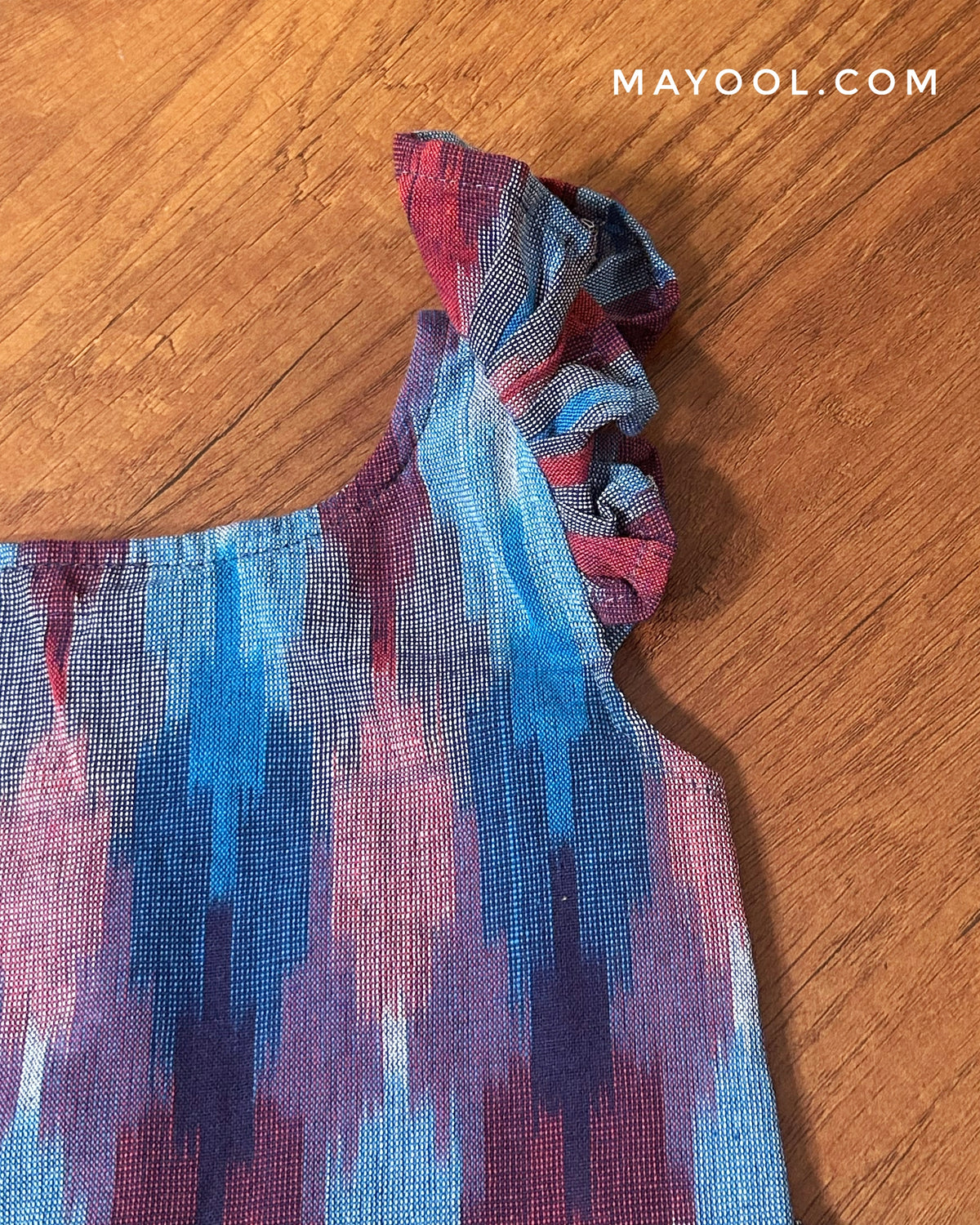 Blue Mix Multicolour Ikat Kids Tunic Top