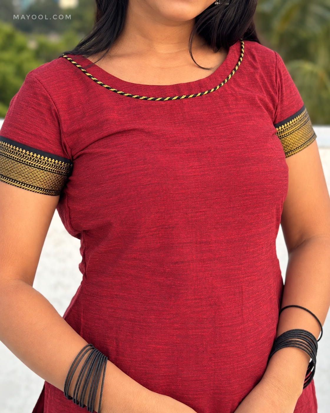 Ruby Red Traditional Short Kurta