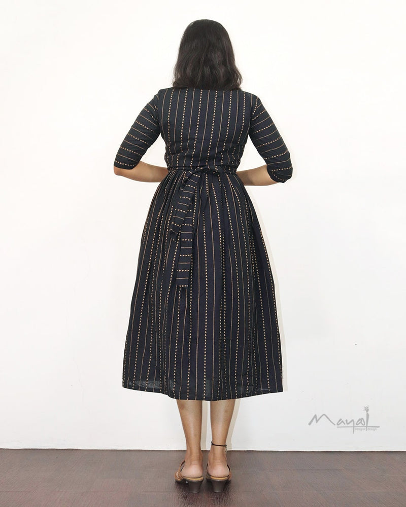 Black Triangle Fit & Flare Cotton Dresses