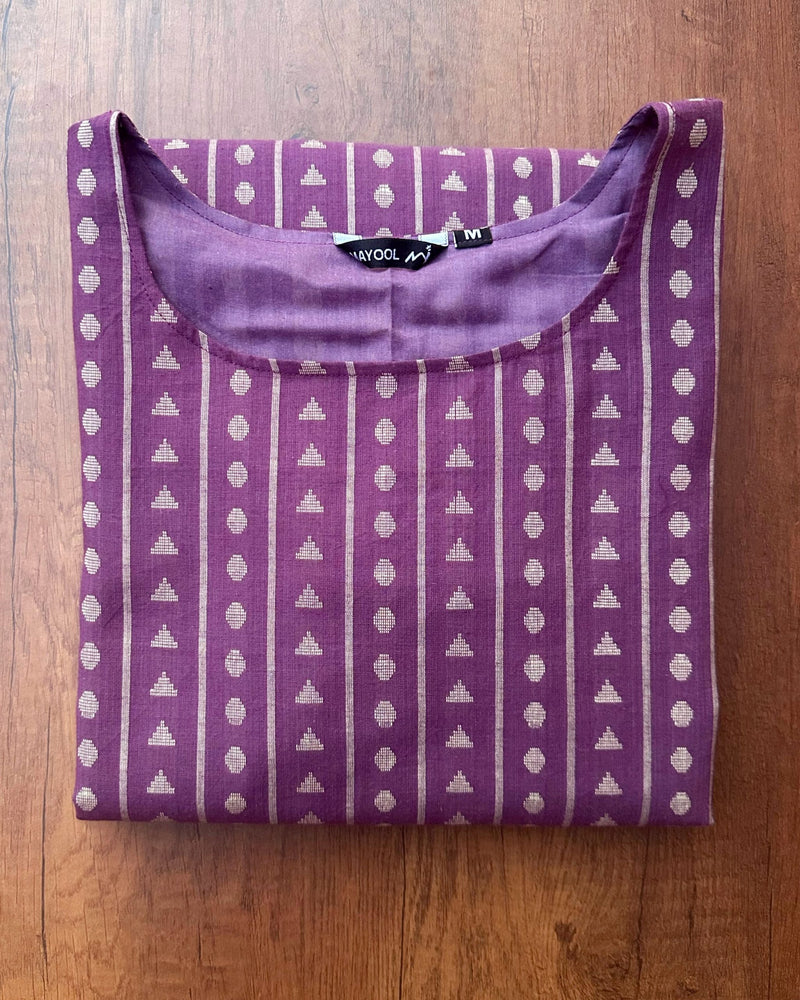 Lavender Jacquard Cotton Kurta