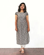 Smoke Green Floral Printed Kurta