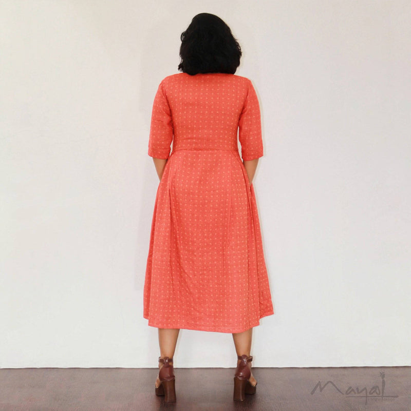 Coral Orange Cotton Dresses