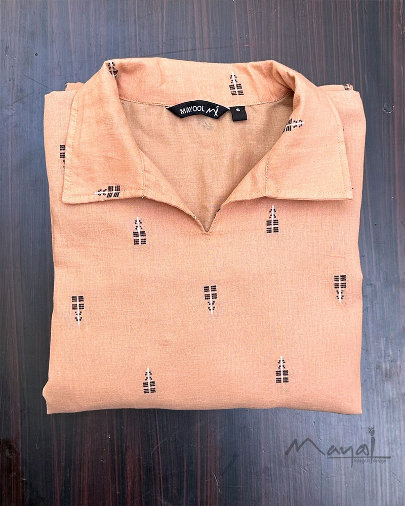 Naive Peach Fit & Flare Dresses