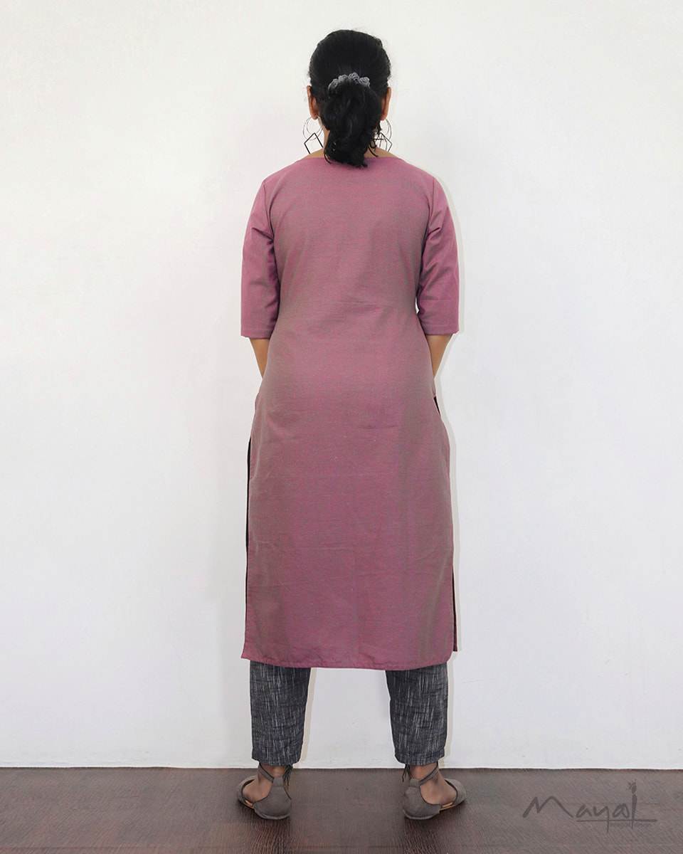 Wild Orchid Woven Cotton Kurta