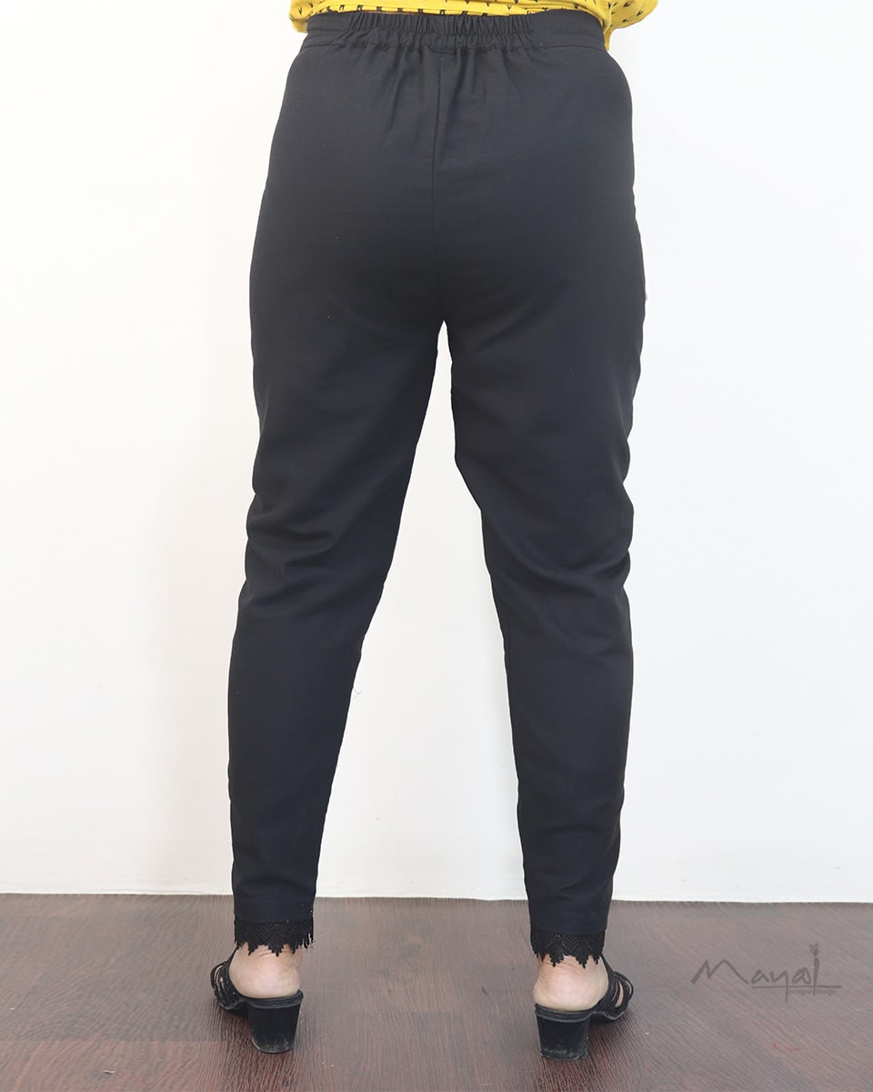 Black Lace Work Formal Fit Pant