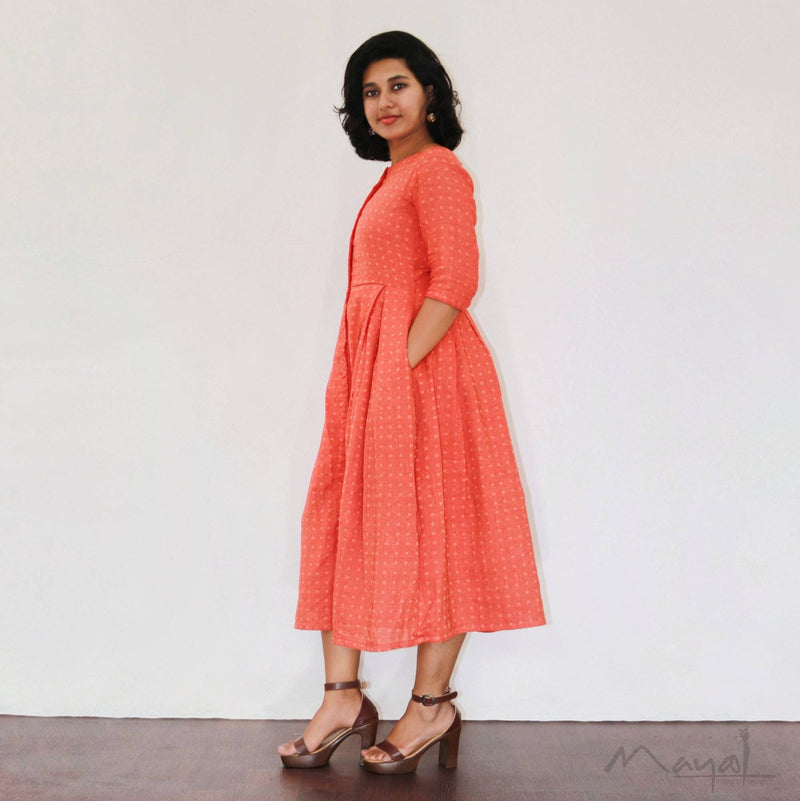 Coral Orange Cotton Dresses