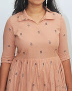 Naive Peach Fit & Flare Dresses