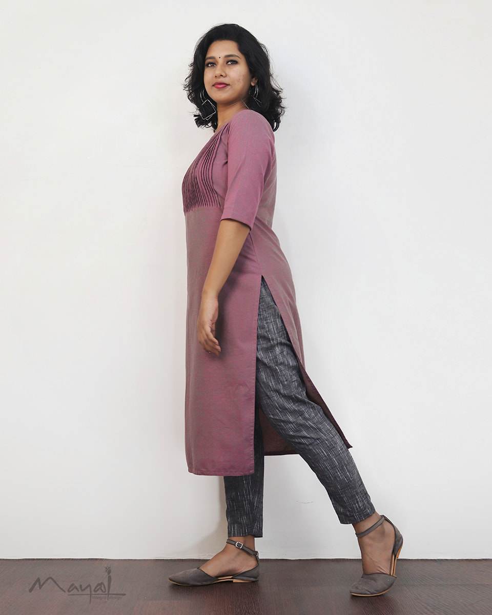Wild Orchid Woven Cotton Kurta