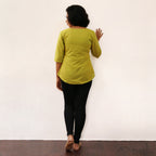 Lemon Green Minimal Embroidery Short Top