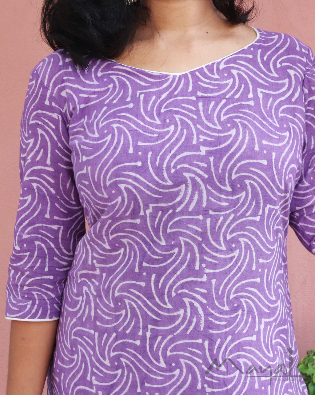 Lavender Printed Cotton Kurta