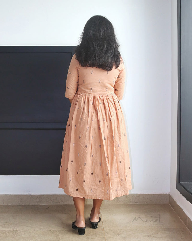 Naive Peach Fit & Flare Dresses