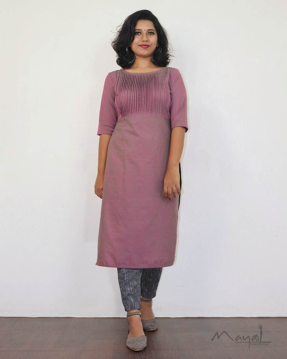 Wild Orchid Woven Cotton Kurta