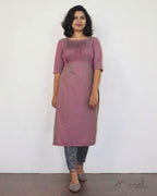 Wild Orchid Woven Cotton Kurta