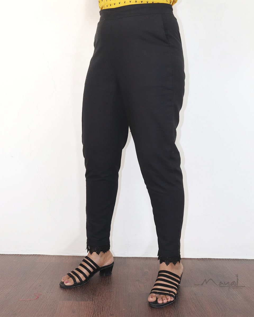 Black Lace Work Formal Fit Pant