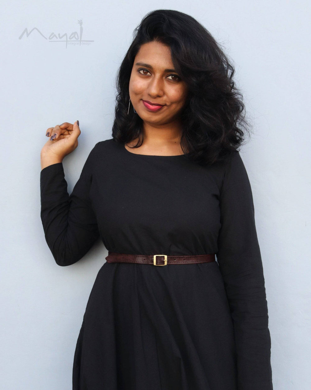 Plain Black Cotton Twirl Dresses