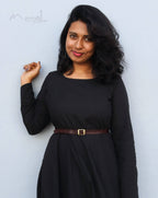 Plain Black Cotton Twirl Dresses