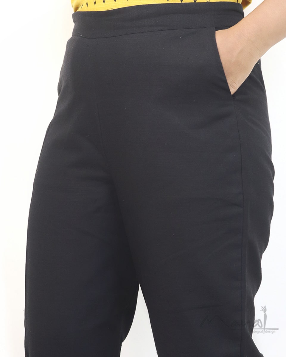 Black Lace Work Formal Fit Pant