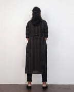 Black Triangle Self Design Jacquard Cotton Kurta