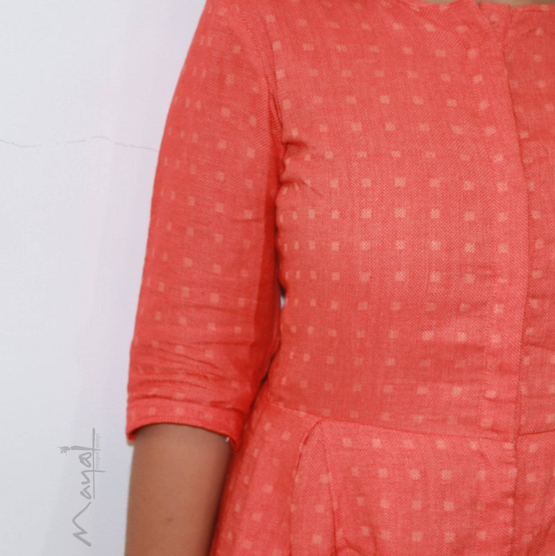 Coral Orange Cotton Dresses