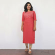 Sunset Orange Woven Cotton Kurta