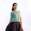 Turquoise Blue Pure Cotton Short Top