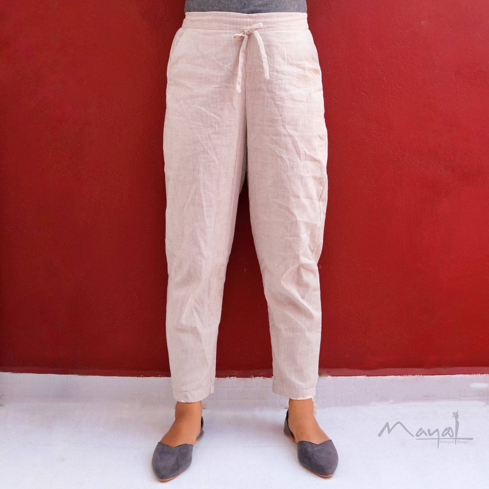 Halfwhite Stripe Cotton Formal Fit Pant