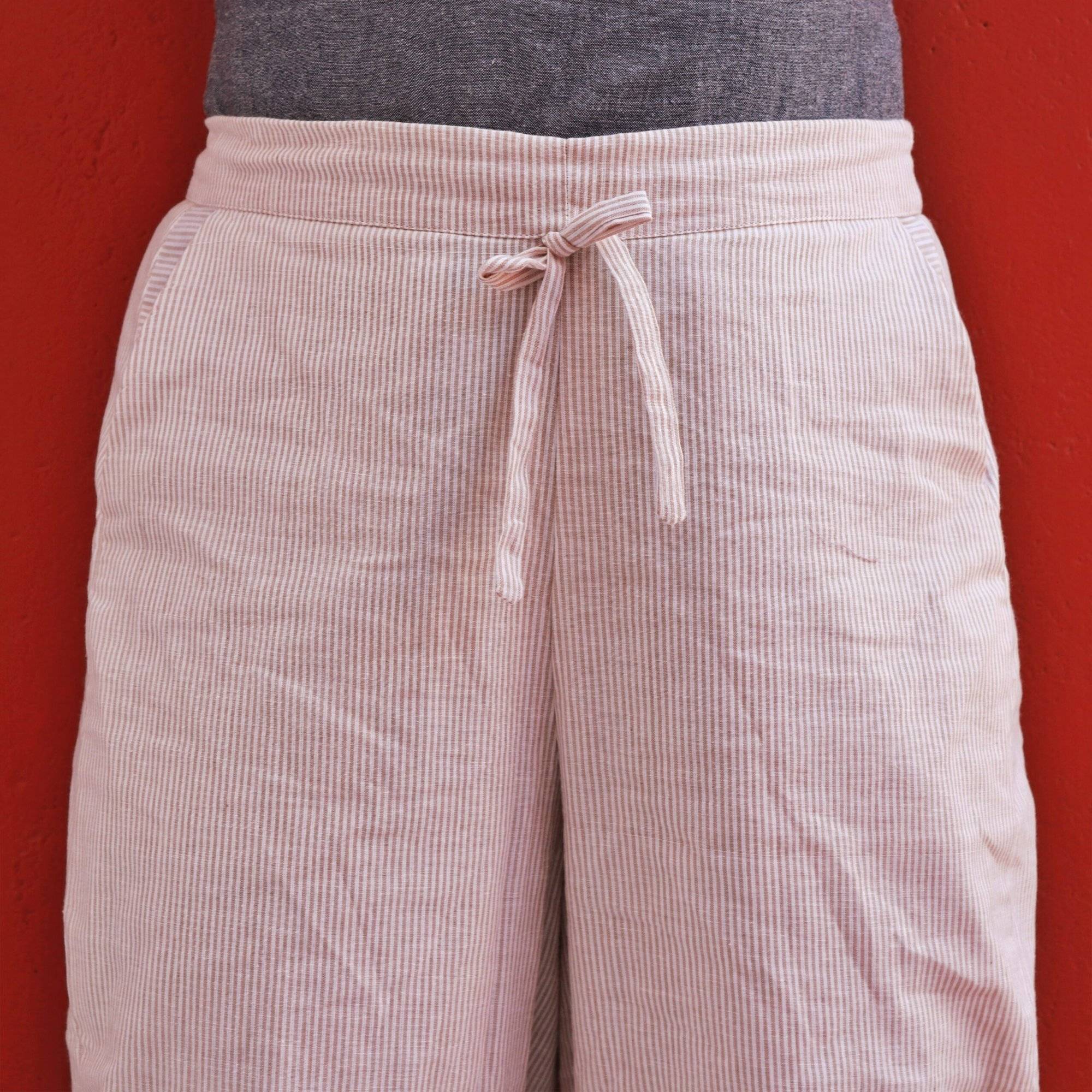 Halfwhite Stripe Cotton Formal Fit Pant