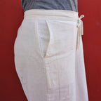 Halfwhite Textured Cotton Formal Fit Pant