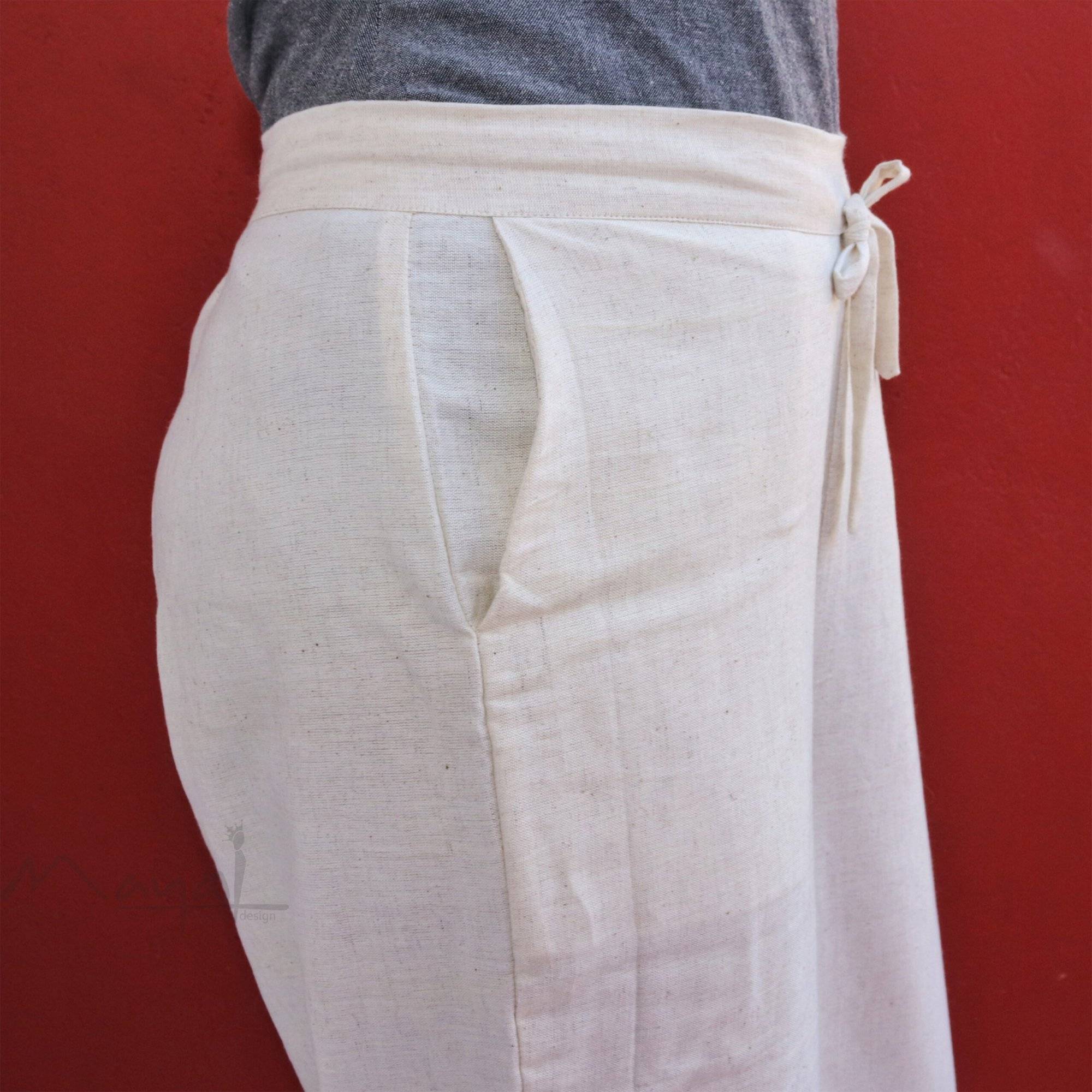 Halfwhite Textured Cotton Formal Fit Pant