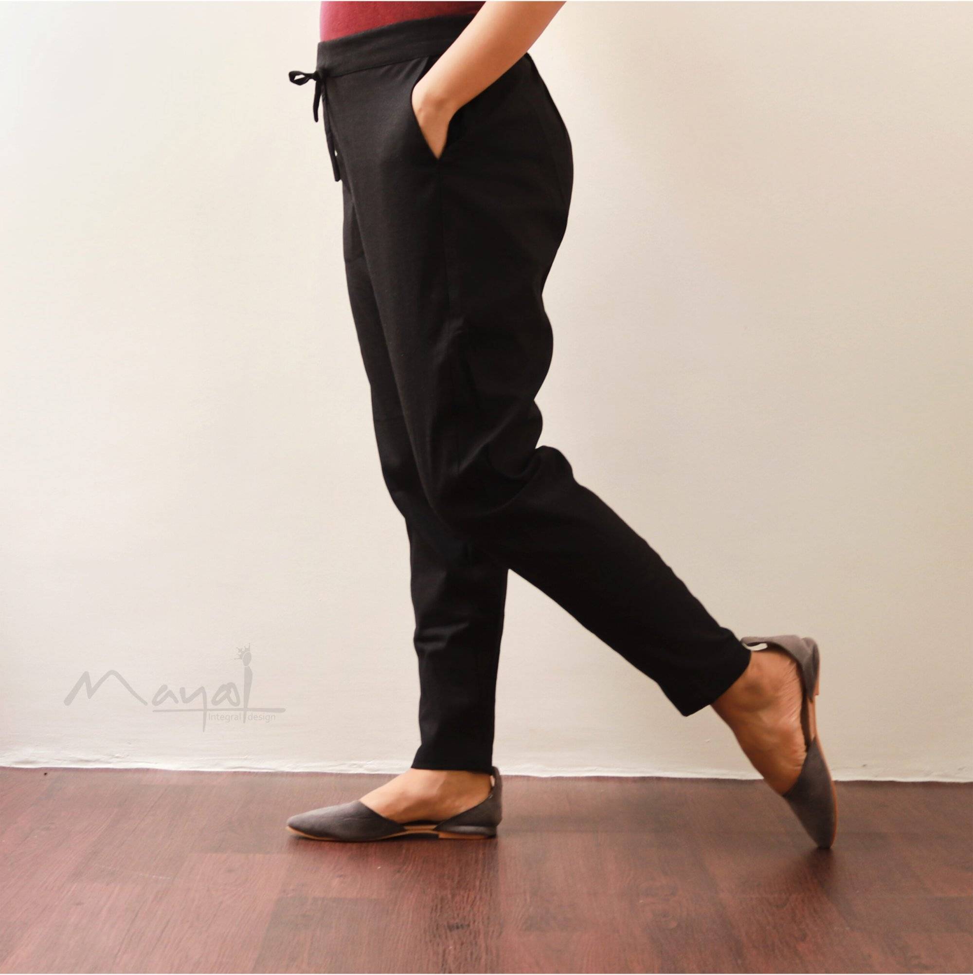 Black Cotton Formal Fit Pant