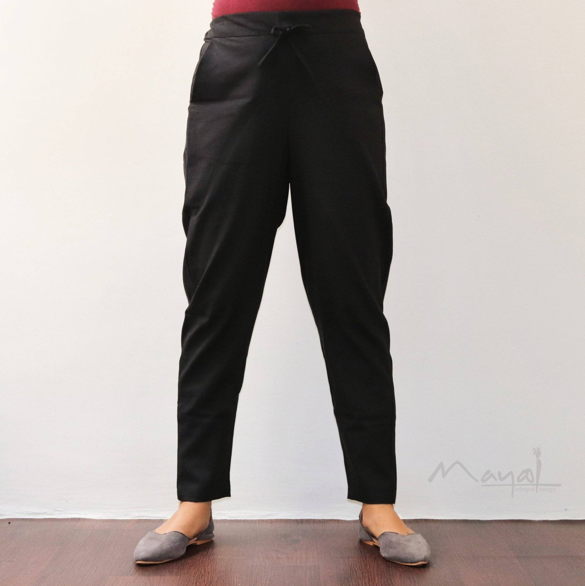 Black Cotton Formal Fit Pant