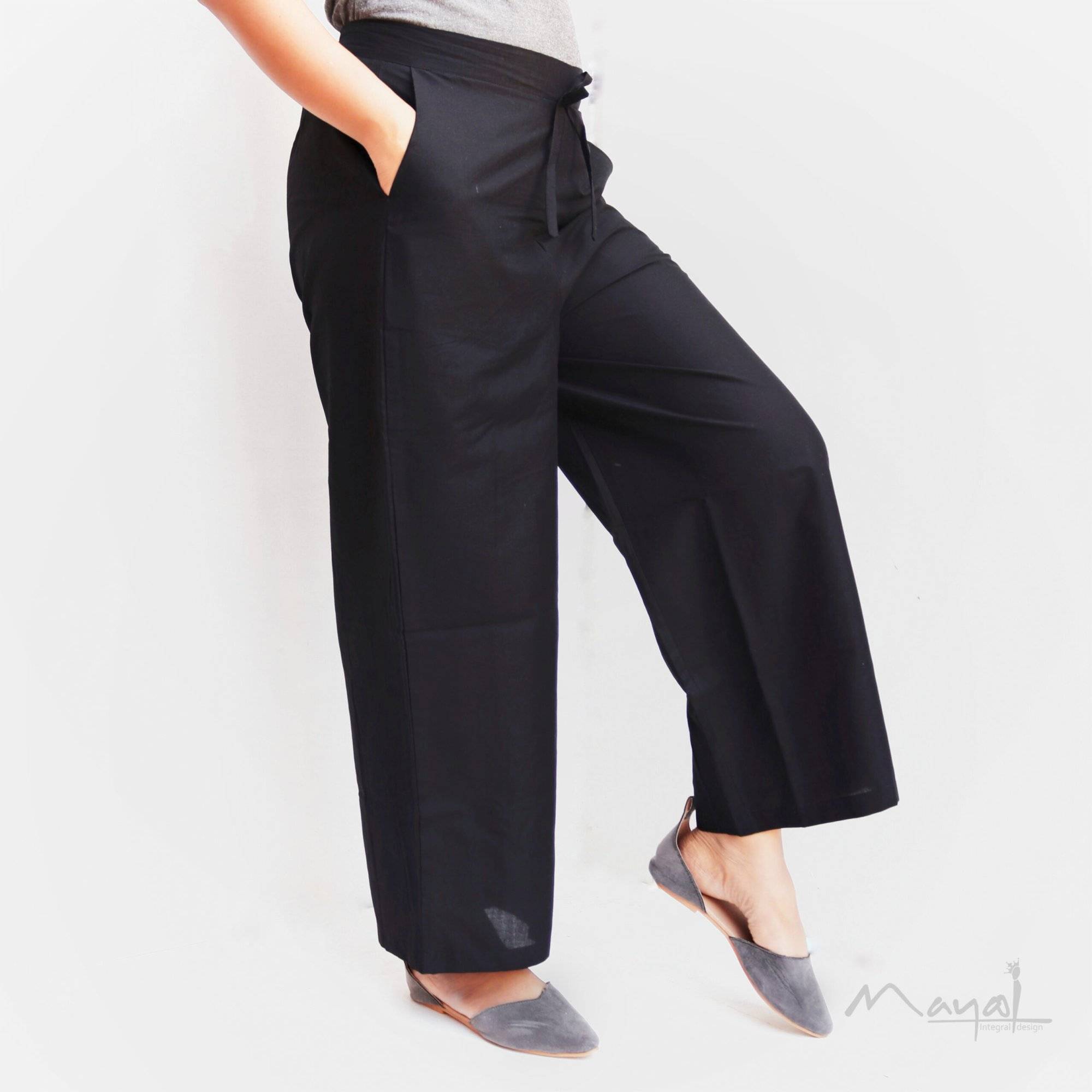 Black Cotton Palazzo Pant