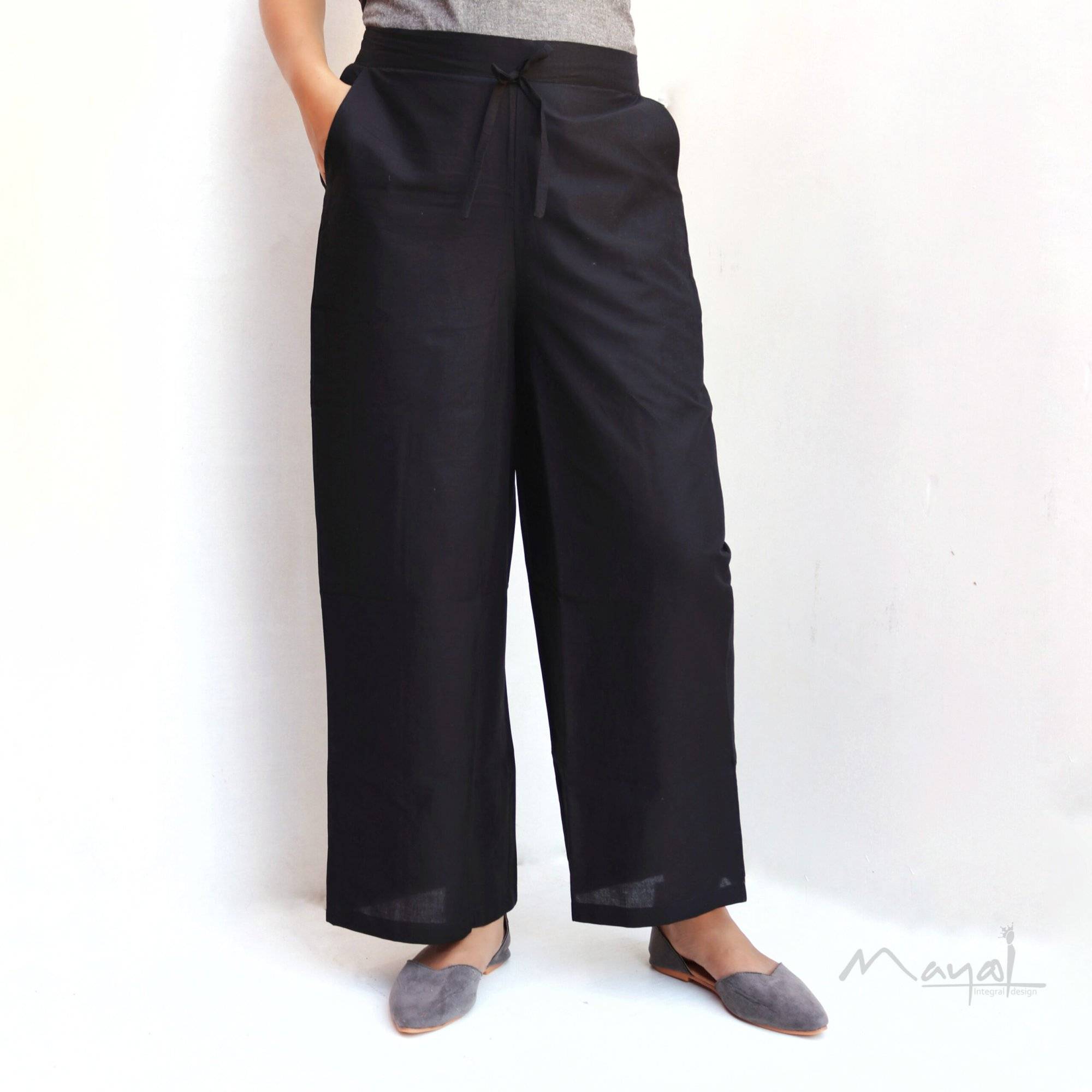 Black Cotton Palazzo Pant