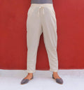 Halfwhite Textured Cotton Formal Fit Pant