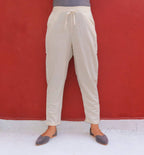 Halfwhite Textured Cotton Formal Fit Pant
