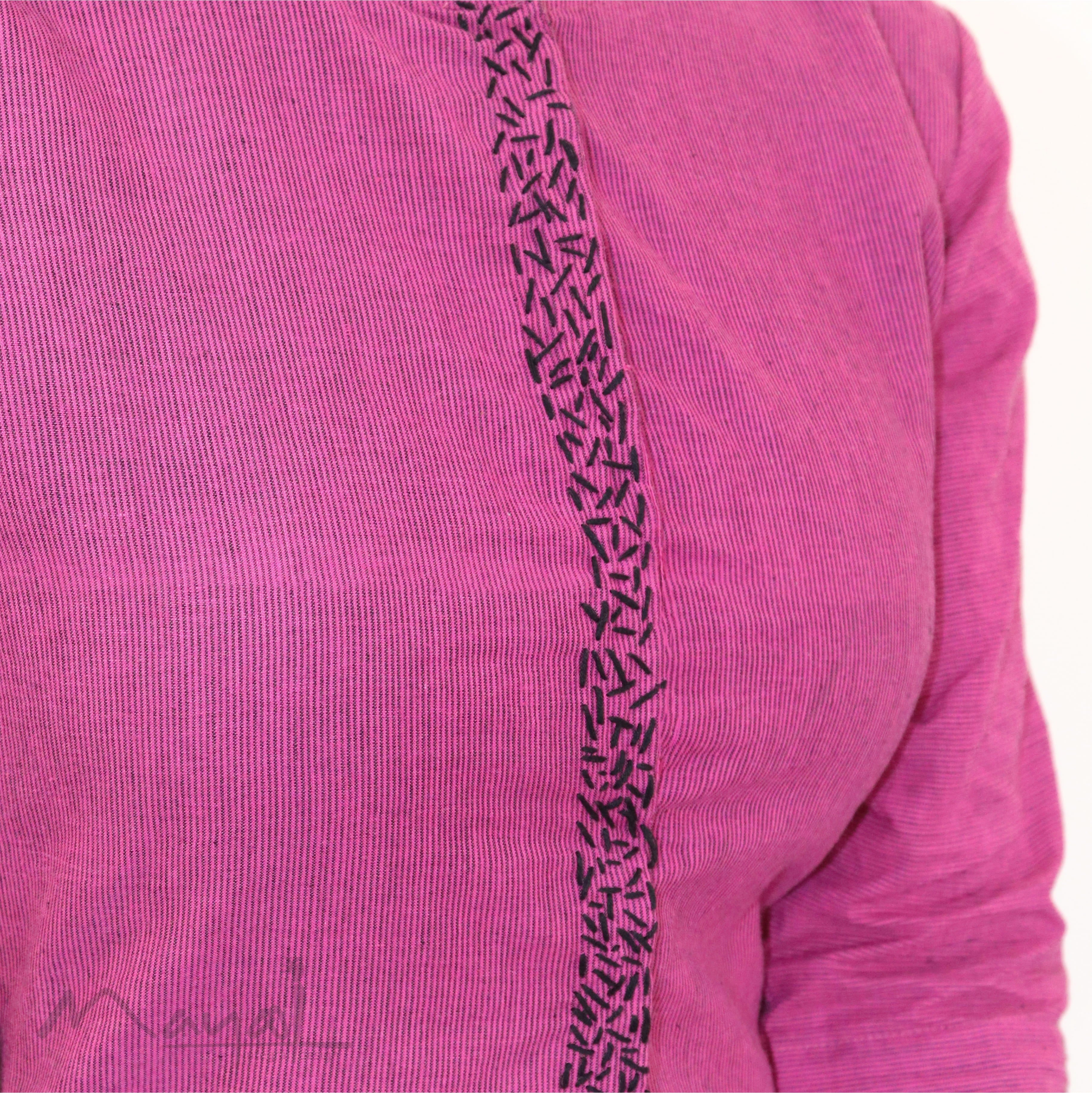 Magenta Pink Kurta With Minimal Embroidery