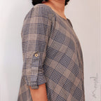 Tan Slate Grey Asymmetrical Dresses With Pant