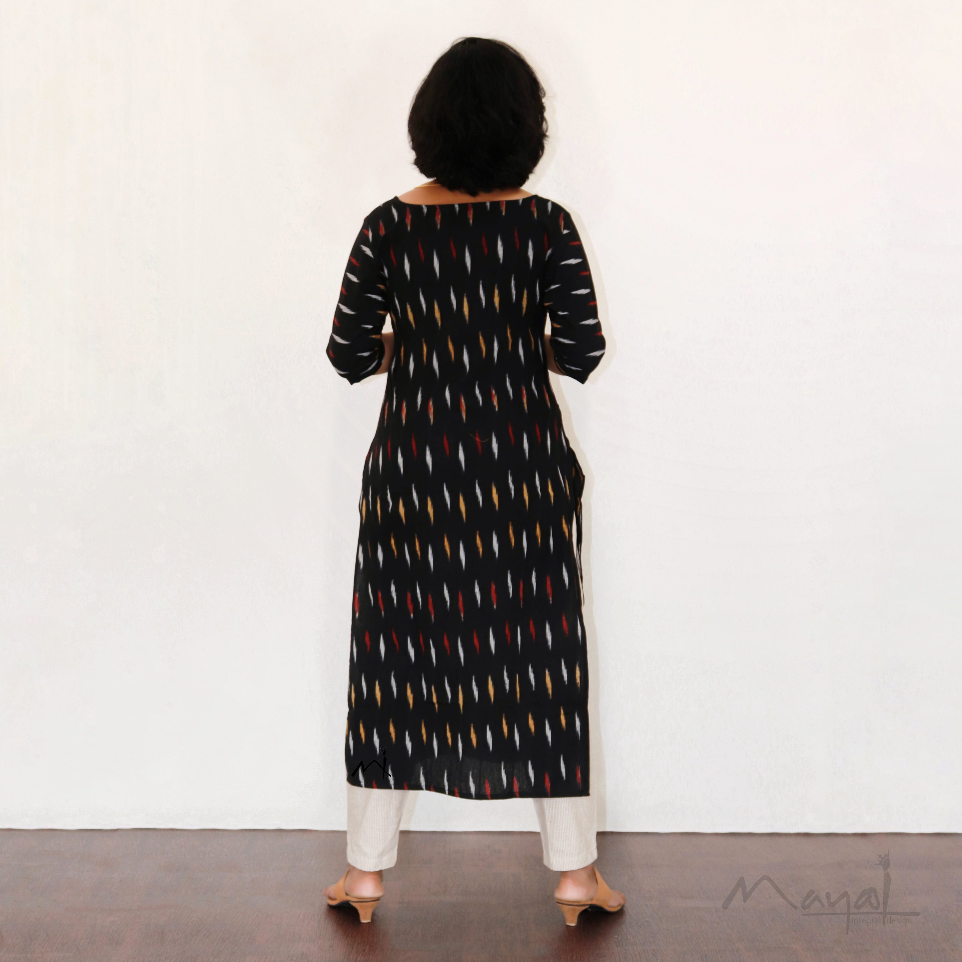 Black Ikat Kurta
