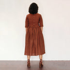 Burnt Orange Fit & Flare Dresses