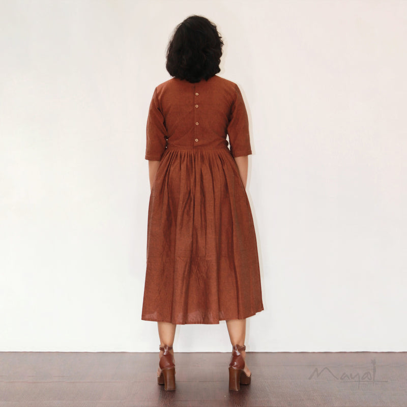 Burnt Orange Fit & Flare Dresses