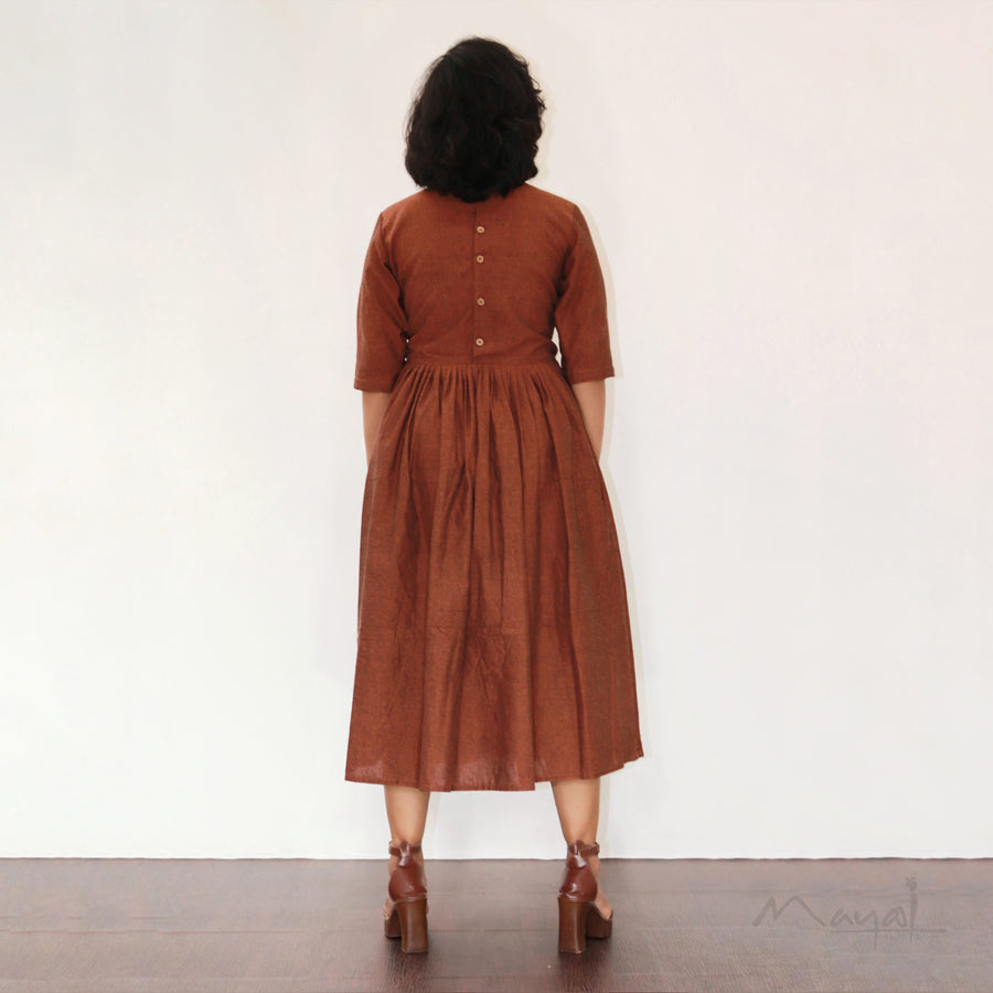 Burnt Orange Fit & Flare Dresses