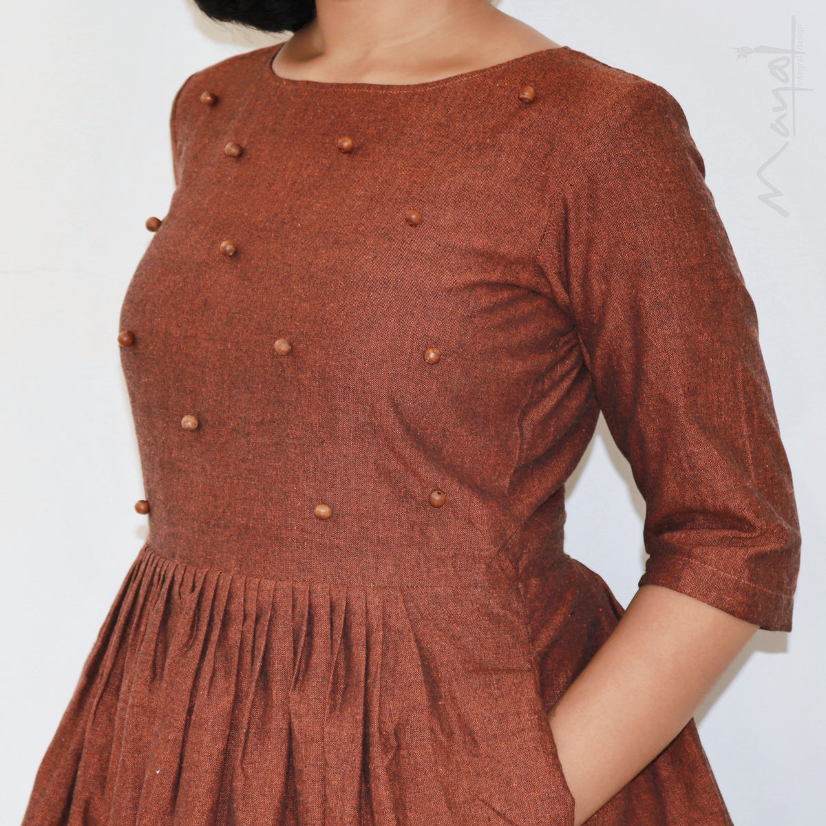 Burnt Orange Fit & Flare Dresses