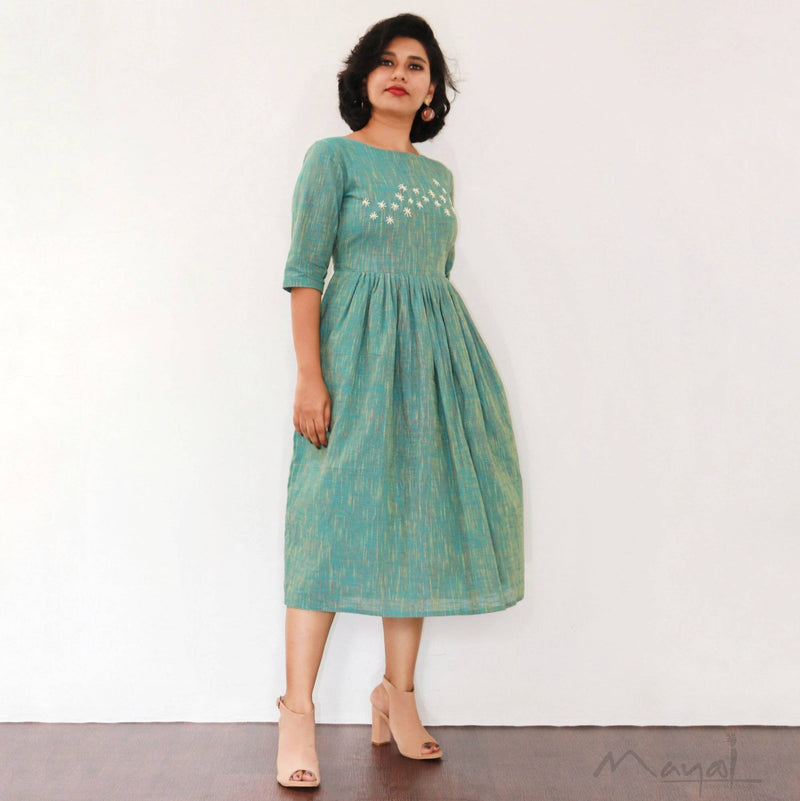 Turquoise Blue Fit and Flare Dresses