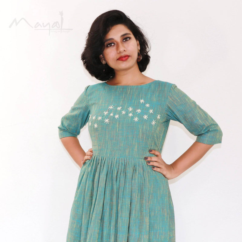 Turquoise Blue Fit and Flare Dresses