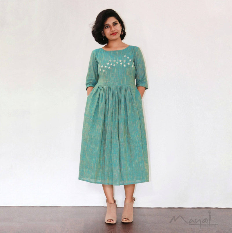 Turquoise Blue Fit and Flare Dresses