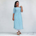 Blue Stripe Handloom Ikat Kurta