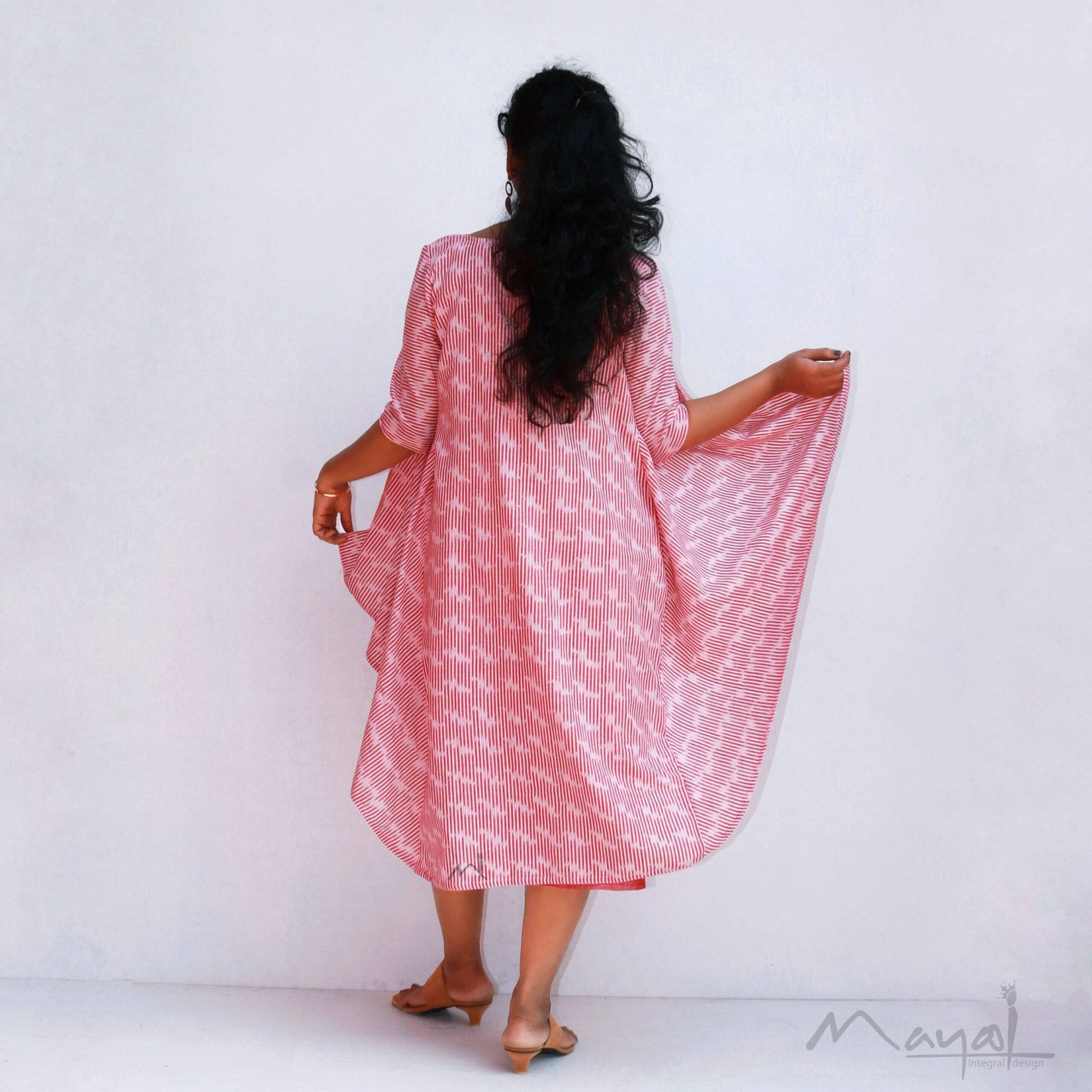 Pink Sleeveless Cotton Fit Dresses With Shrug